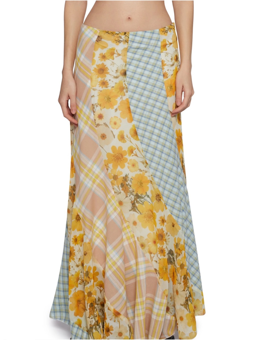 Pressed flowers maxi skirt